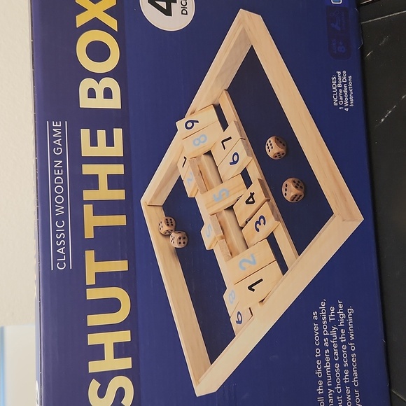 NWT  Shut The Box Classic Wooden Game - Natural Wood - Picture 3 of 7